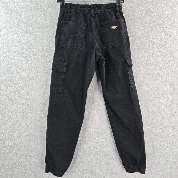 Dickies Pants Womens 25 R 26x29 Black Cargo Jogger High Rise Work Elastic Waist - Picture 2 of 12